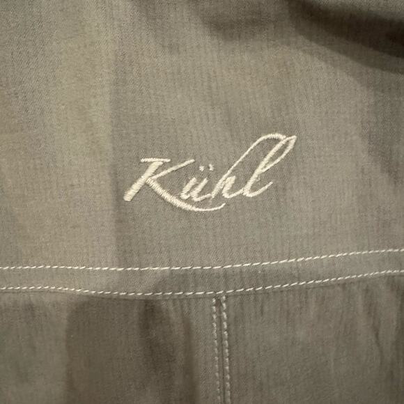 Kuhl Jacket Womens XS Button Zip Front Cargo Utility Olive Green Built In Hood - Picture 13 of 14